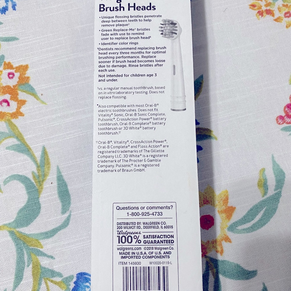 Walgreens brush heads, comparable to Oral B